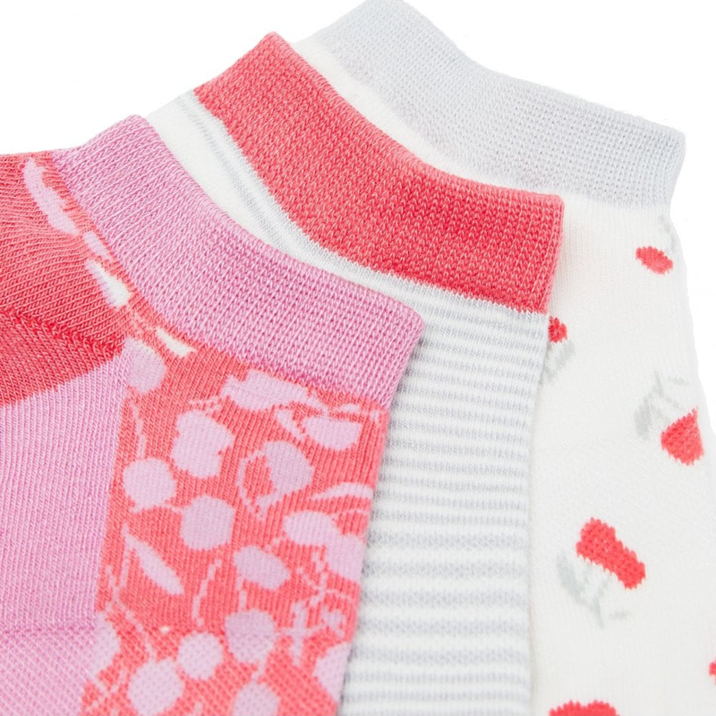 Joules Rilla 3 Pack Trainer Socks - Pink Cherry-1